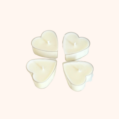 VELAS DE TÉ – BLANCAS EN FORMA DE CORAZÓN