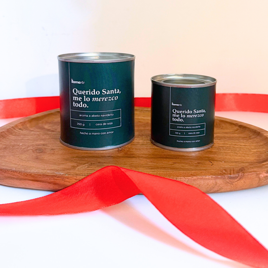 Vela de Navidad "Querido Santa, me lo merezco todo"